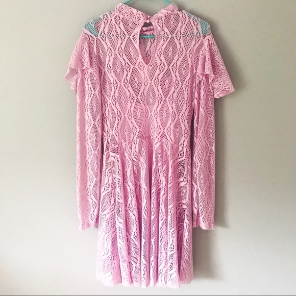 NWT Free People Wisteria Mock Neck Lace Dress - Picture 7 of 7